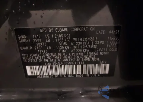 2025 Subaru Crosstrek Sport from USA, damaged, VIN 4S4GUHF65S3740413